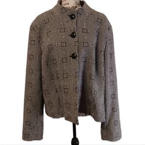 Austin Reed geometric print wool blend swing coat. Size 16W